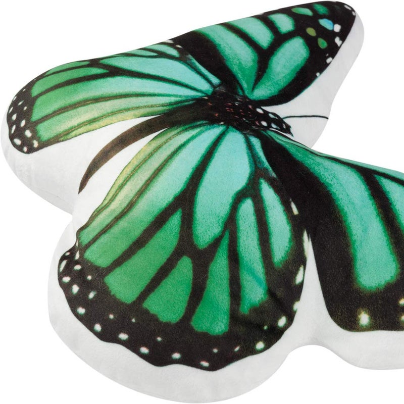 JWH 3D Butterfly Pillow Decorative Animal Throw Pillow Aesthetic Stuffed Plush Accent Pillow Case Colorful Pillowcase Cute Cushion Bed Couch Bedroom 13x15 Inch Black Green - Image 2